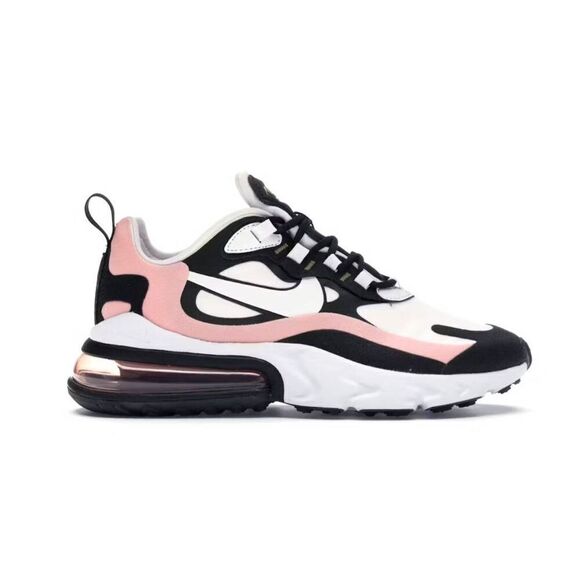 NIKE Air Max 270 React 'Black White Bleached Coral' Running Shoes Size 11 - Picture 1 of 11